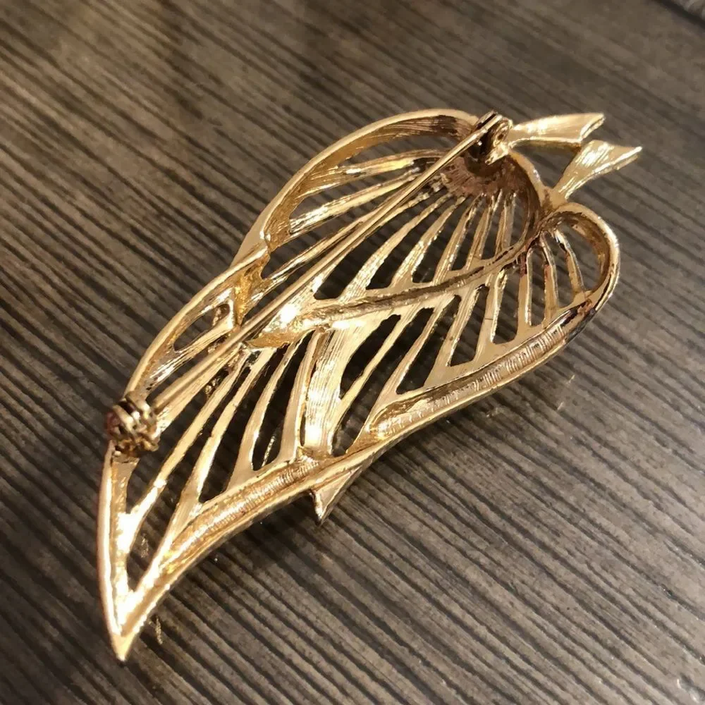 Vintage Goldtone Leaf Cluster Pin